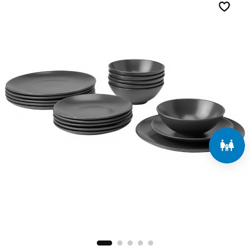 FÄRGKLAR 18-piece service, matt dark grey