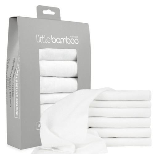 Little Bamboo Muslin Washer 6 Pack Natural