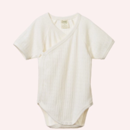 Pointelle Short Sleeve Kimono Bodysuit