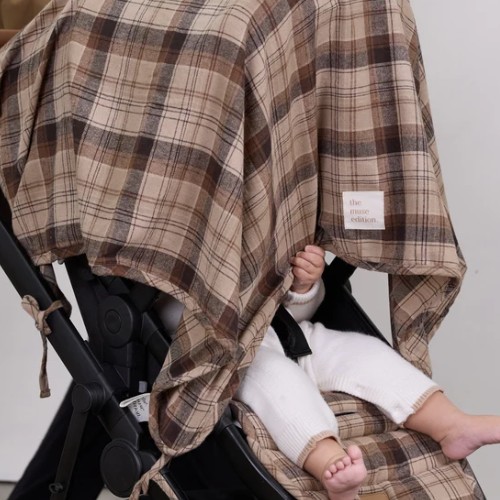 Chocolate Check Baby Blanket