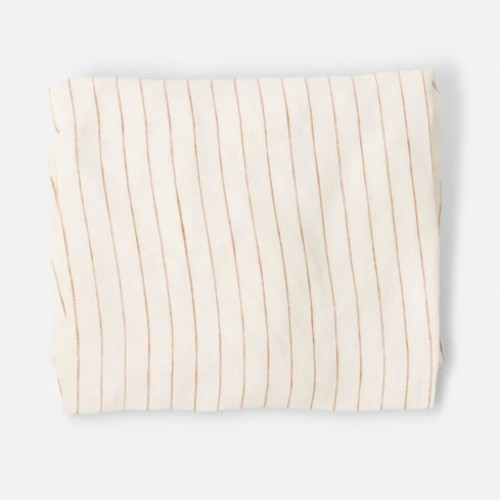 Linen Baby Lounger Cover - Sandalwood Pencil Striped