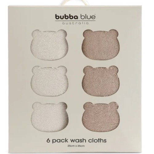 Bubba Blue Sundae Face Washer 6 Pack Chestnut