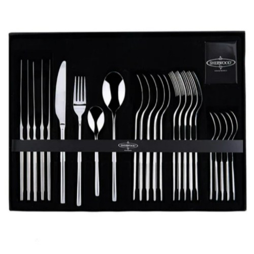 Temple & Webster 24 Piece Sherwood Stainless Steel Cutlery Set (Silver)