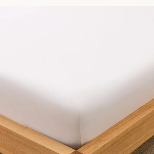 Sheet Society Eve Linen White Fitted  Bed Sheet (Queen)