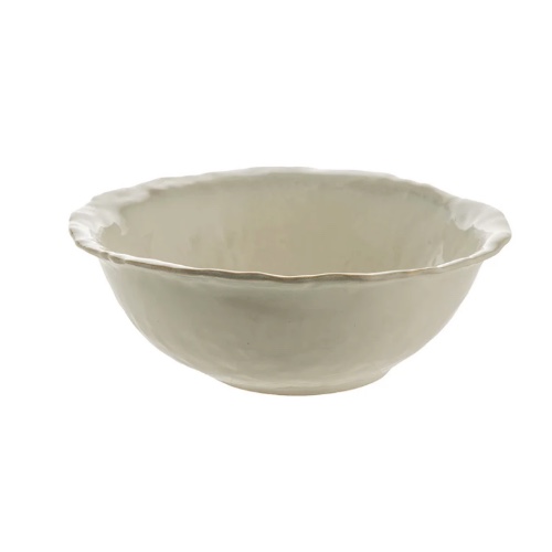 Monaco White Round Salad Bowl - Wheel & Barrow