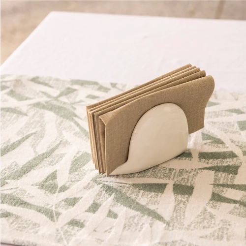 White Napkin Holder - Wheel & Barrow