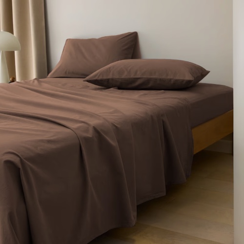 Stonewashed Cotton Chocolate Sheet Separates - Adairs