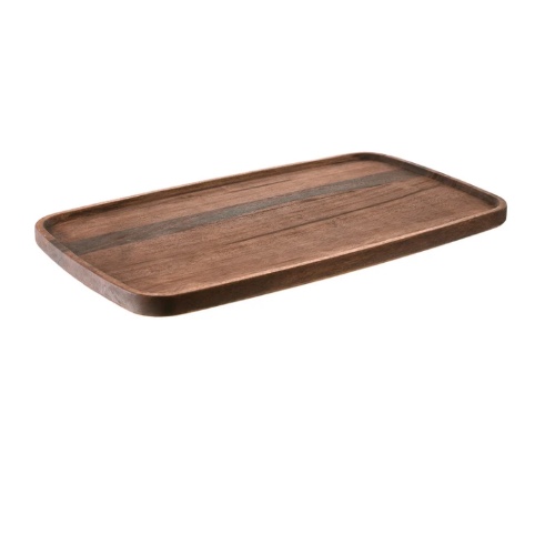 Dark Brown Acacia Wood Rectangle tray - Wheel & Barrow