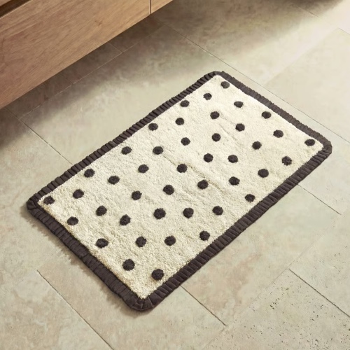Frill Natural & Chocolate Bath Mat - Adairs