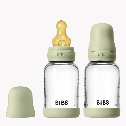 Baby Glass Bottle Set 120ml 2 Pack Latex - Sage