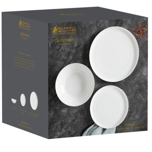 Maxwell & Williams - Cashmere Mansion High Rim Dinner Set 18pc Gift Boxed in White