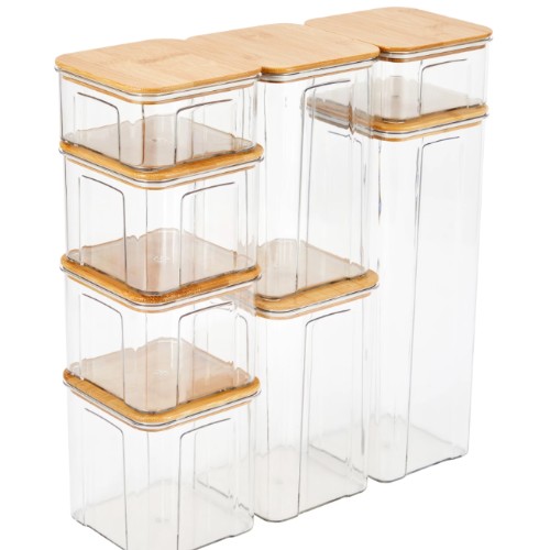 8 Piece Bamboo Lid Food Storage Set