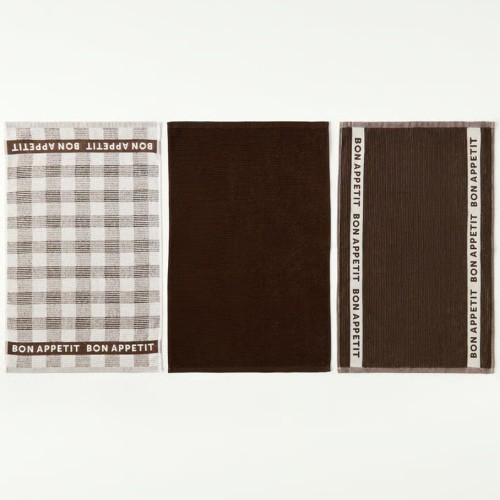 Adairs - Australian Cotton Chocolate Tea Towel | Pack of 3