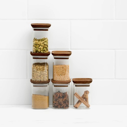 Glass Spice Canister Set