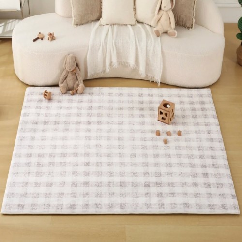 Plush Play Mat - Mocha Gingham