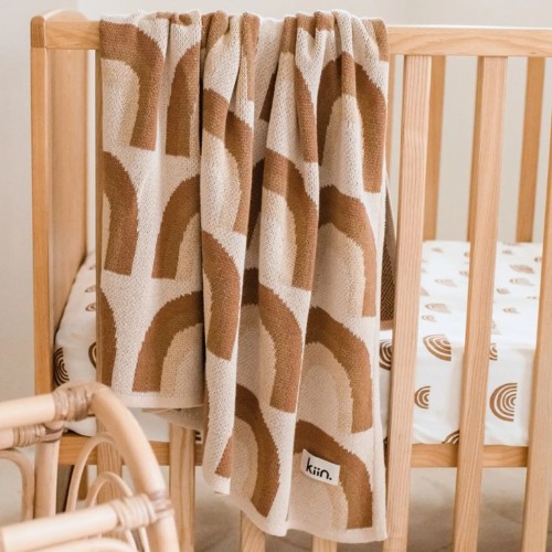 Kiin organic cotton knitted blanket (rainbow)