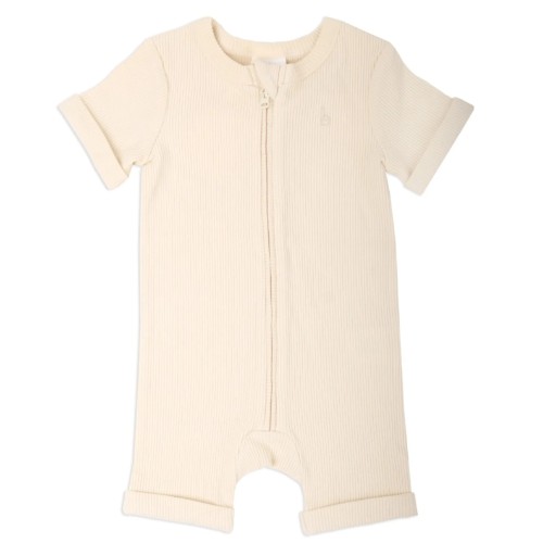 Bilbi ribbed organic cotton zip onesie (natural)