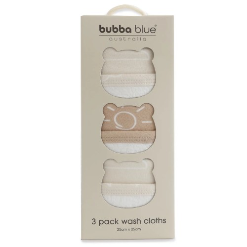 Bubba Blue wash cloth 3pk (sand and nutmeg)