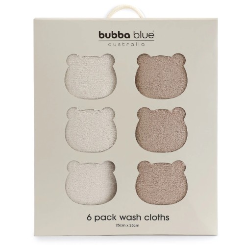 Bubba Blue face washer 6pk (chestnut)