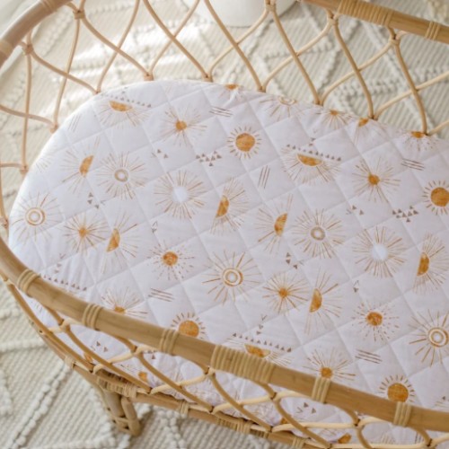Waterproof fitted bassinet sheet (Bohemian sunshine)