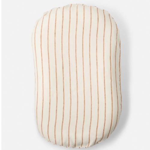 Sable Bebe linen baby lounger cover (sandalwood striped))