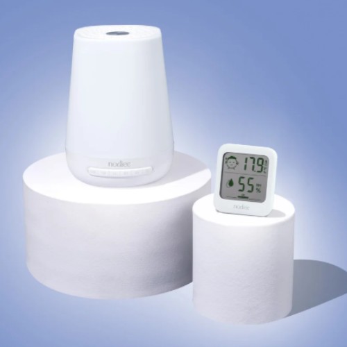 Nodiee nightlight sound machine and room thermometer