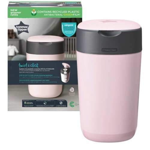 Tommee Tippee Twist & Click Nappy Bin Pink