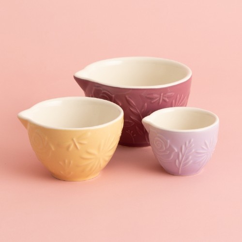 Mason Cash In The Meadow 3 Piece Stoneware Measuring Cup Set Pastel Multicoloured