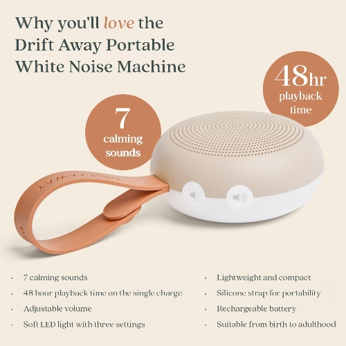 ergoPouch Drift Away Portable White Noise Machine, Taupe
