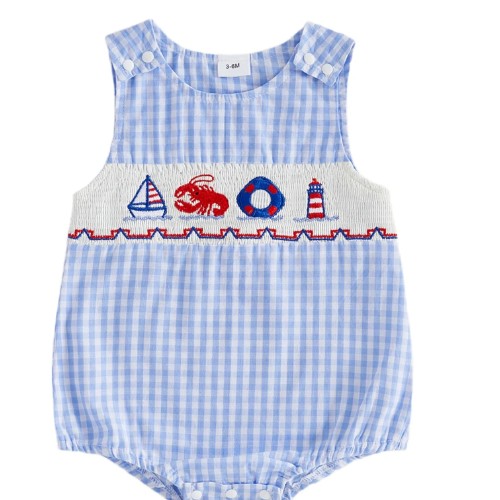 COASTAL VIBES Checkered Romper - $22.95