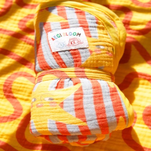 Aegi Bloom Reversible Organic Muslin Change Mat - Lucky Stars