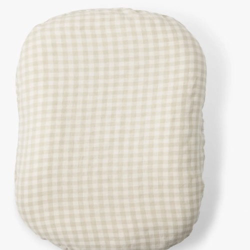 Sable Bebe Linen Baby Lounger Dove Grey Gingham