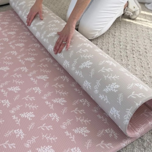 Munchkin & Bear Botanical Play Mat - Ash Rose