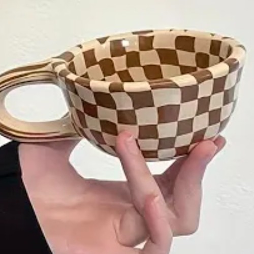 Checkered style mugs