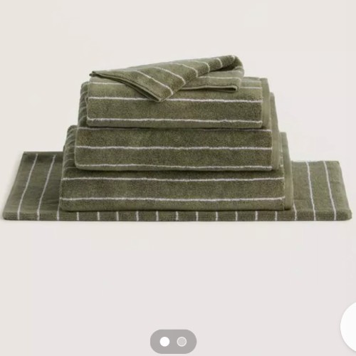 Green striped towels