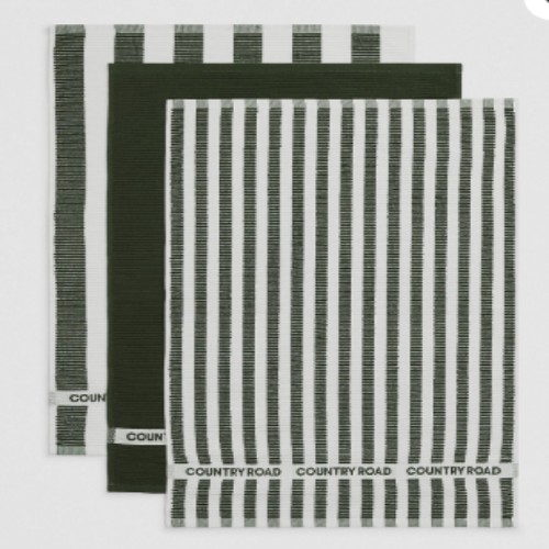Country Road Tea Towels Dark Olive