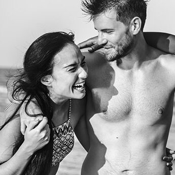 Young engaged couple